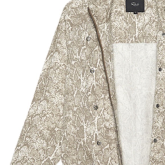 NEW Rails Tennessee Sand Snakeskin Funnel Neck Linen Blend Jacket - Picture 6 of 15